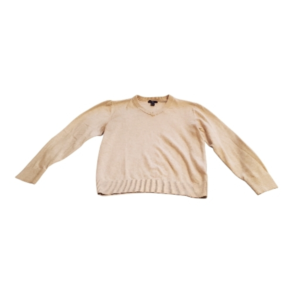 GAP Cream V-Neck Sweater (Size XS)